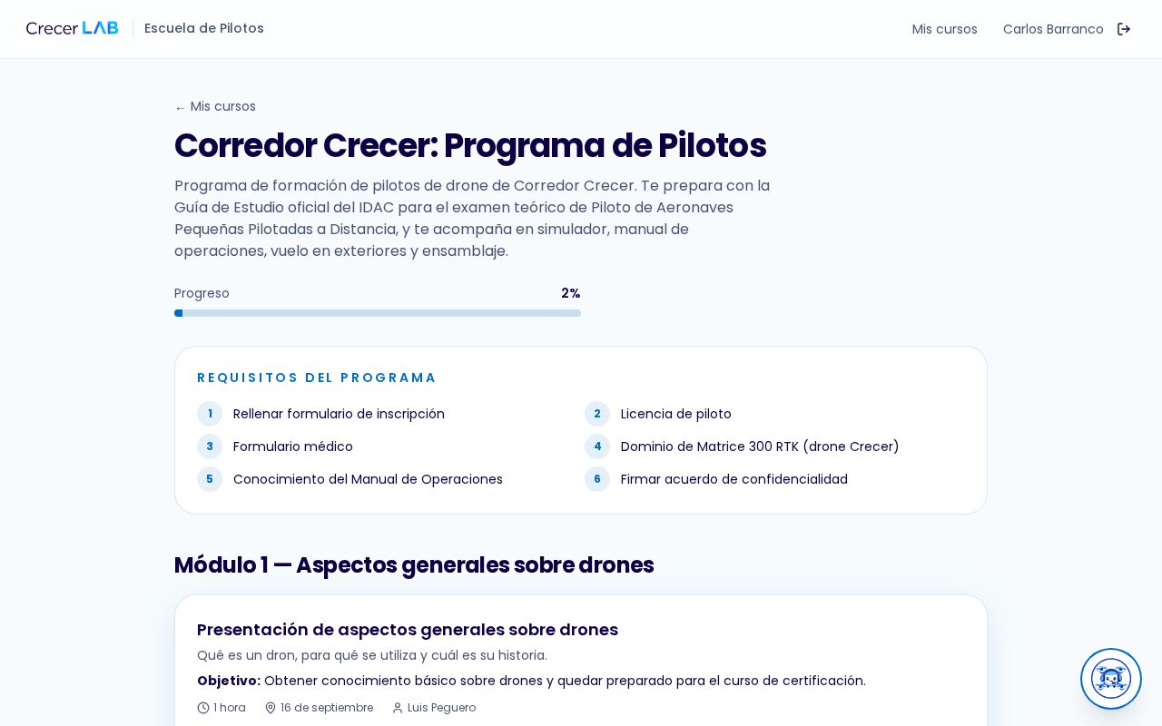 Temario y progreso